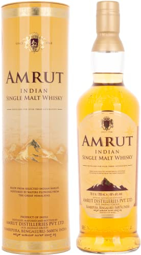 Amrut Indian Single Malt I Whisky I 1x0.7L I Mehrfach ausgezeichnete Amrut Brennerei I Nach alter indischer Tradition I Frisches Aroma