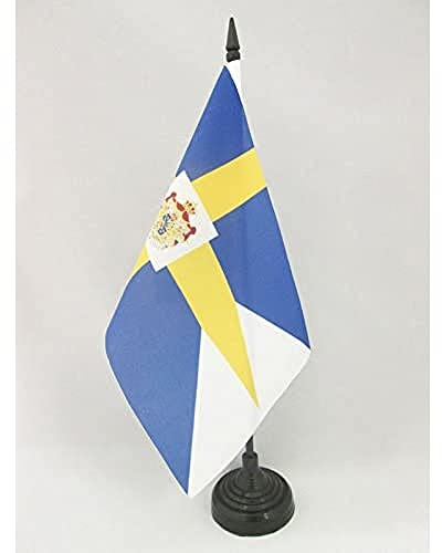 AZ FLAG Bordsflagga Konungariket Sverige 21x14 cm 100D Polyester Plastfot