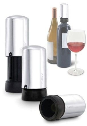 Pulltex Luftablasspumpe und Weinstopfen Edelstahl