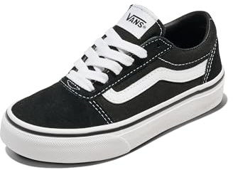 Vans Girls' Ward Transistor Trainers, Suede Canvas Black White, 13 Child UK