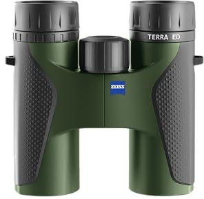 ZEISS Terra ED Fernglas 10x42 wasserdicht, schnelle Fokussierung mit beschichtetem Glas für optimale Klarheit bei jedem Wetter, für Vogelbeobachtung, Jagd, Sightseeing, grün