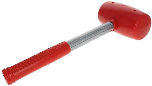 Utoolmart - Mazo de metal ligero con cara de goma roja para madera, joyería y manualidades, 1 pieza