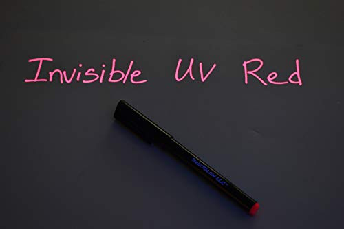 DirectGlow Invisible UV Blacklight Reactive Pen Ink Marker (Red, 12 Markers)