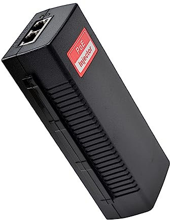 Revotech Gigabit 30W PoE Injektor Adapter, 10/100/1000 Mbit/s, IEEE 802.3at/af Aktiver POE+ Standard, Bis zu 100 Meter, Plug and Play für AP/PTZ/PoE Kamera / VoIP Telefon (PSE802G)