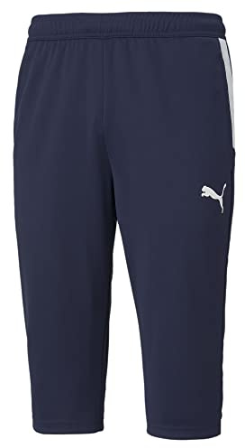 Puma Herren Teamliga Training 3/4 Hose, Peacoat, Weiß, Mittel