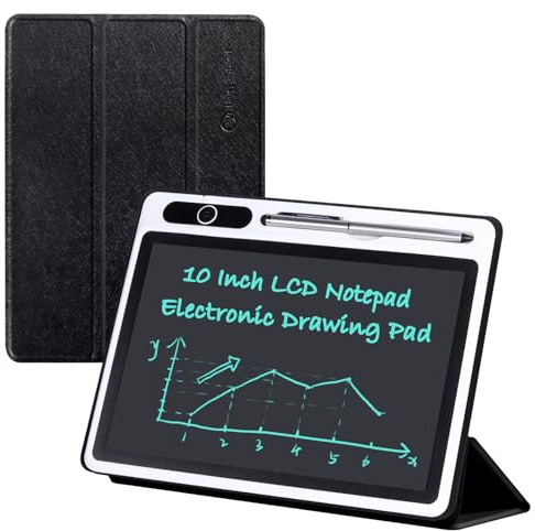 LCD Writing Tablet for Adults 10inch Electronic Reusable Board with Cover | Digital Notebook Black Protective Case,Thick Sharp Writing Lines,Drafting Leaving Message,Christmas Birthday Gifts