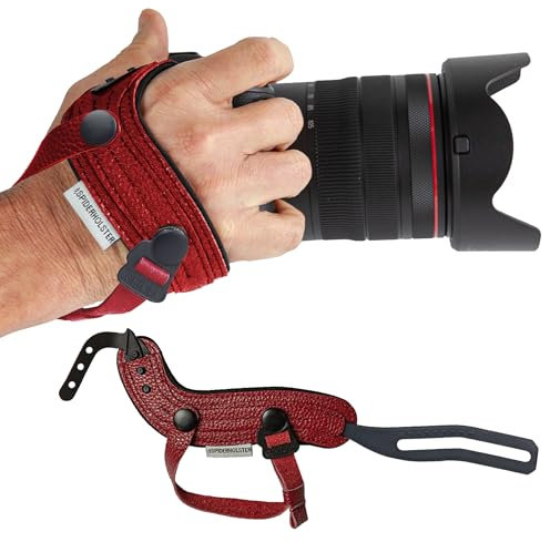 SpiderPro Hand Strap v2 Handschlaufe aus Leder - Rot
