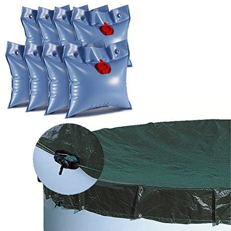 Winter-Set-Optimal für Aufstellbecken rund 400 cm - Abdeckplane und 8 Beschwerungssäcke
