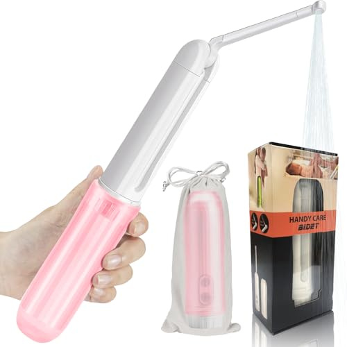 Portable Travel Bidet Electric Handheld for Women Bidet Sprayer for Personal Hygiene Cleaning with 2 Pressure Options (Pink)