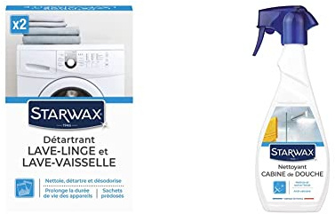 STARWAX Nettoyant Détartrant pour Lave-linge & Nettoyant Anti-Calcaire pour Cabine de Douche - 500 ml - Idéal pour Éliminer le Calcaire d'une Cabine de Douche - Nettoie et Fait Briller