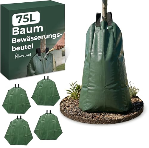 Novatool 4X Säcke für Baumbewässerung 75 Liter Grün Bewässerungsbeutel aus robustem PVC Baumsäcke Bewässerung Baumbewässerung Säcke Wasserbeutel Baum