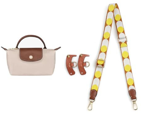 Jiesinlov Canvas-Geldbörsenriemen, Ersatz, Crossbody, verstellbarer Schultergurt für Mini-Tasche oder Replay, Braun und Gold, Width: 1.0 inches, Adjustable Length: 30-45.3 inches