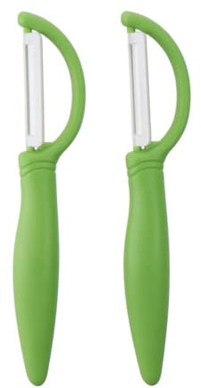 hobbyme 2 peladores de cerámica verde para uso doméstico, diseño ergonómico multiusos, asas de material PP para cocina, restaurante, cafetería, verduras, frutas