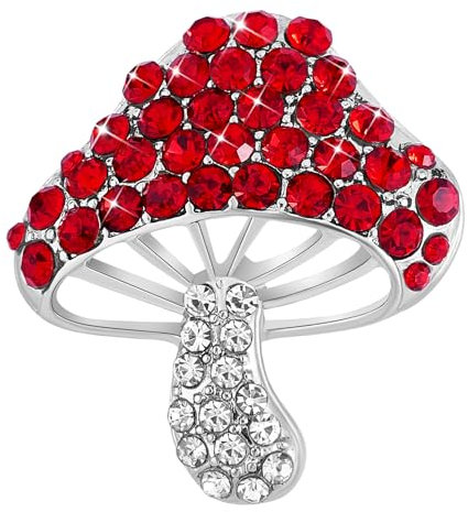 LEGENTLISUR Brosche Damen Brosche Zirkonia Pilz Nette Strasssteinen Brosche Elegante Modern Party Schmuck für Frauen und Mädchen(Blau)