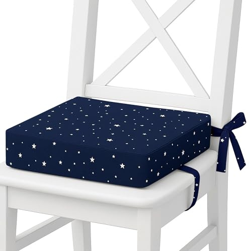 Kindersitzerhöhung Sitzerhöhung Stuhl Kind 32x32x8 cm - Sitzkissen Kinder Booster Seat Stuhlerhöhung Kissen für Kleinkind beim Esstisch Stuhlkissen und Babysitz Marineblau