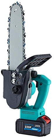 Mini Motosierra eléctrica inalámbrica, Mini Sierra eléctrica de Mano, Motosierra eléctrica, cortadora de Madera con batería Recargable y Cargador, 0,8 kg, Liviana para Cortar Ramas de árbole