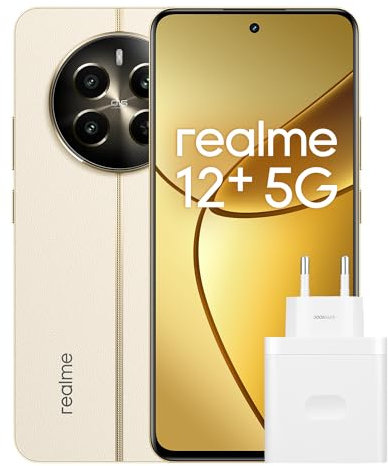 realme 12+ 5G Smartphone 8+256 GB con NFC, Sony LYT-600 OIS, Chipset Dimensity 7050 5G, Display AMOLED da 120 Hz, Smart Touch antipioggia, SUPERVOOC da 67 W, Navigator Beige, Esclusiva Amazon