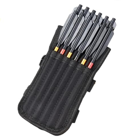 Lagnlnaoy Pfeilköcher aus Nylon, 12 Stück, schwarz, Halter für 16,5 cm große Schrauben, tragbare Armbrusttasche, doppellagig, für 12 Einheiten (ohne Pfeile)