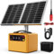 Weidezaungerät SOLAR 12V, 0.3-1.5J, 6KV-12KV Einstellbar Elektrozaungerät für 2 bis 48 KM，inkl. 15W-Solarpanel, 12V 7Ah Blei-Akku & Erdungsset für große und kleine Tiere