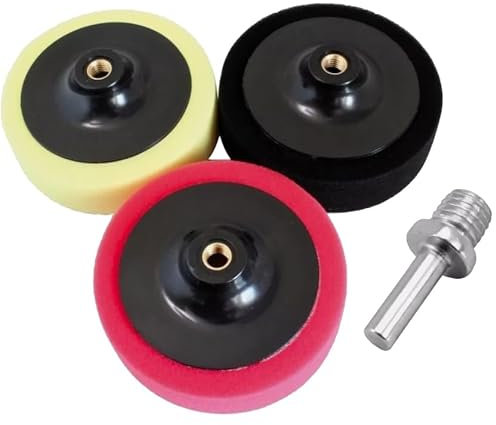 HERO Polierschwamm Set Auto Polierpads Set 4-Teilig Polieraufsatz 150mm Politur Polierauflage Polierset M14-2-Spannfutter Polieren Schleifen Wachsen für Bohrmaschine Winkelschleifer Akkuschrauber