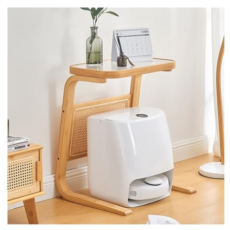 Linmeas-753 Organizador de barredora, Estante de Robot barredor Encima del gabinete de Almacenamiento Junto al sofá, Mesa Auxiliar extraíble for Sala de Estar