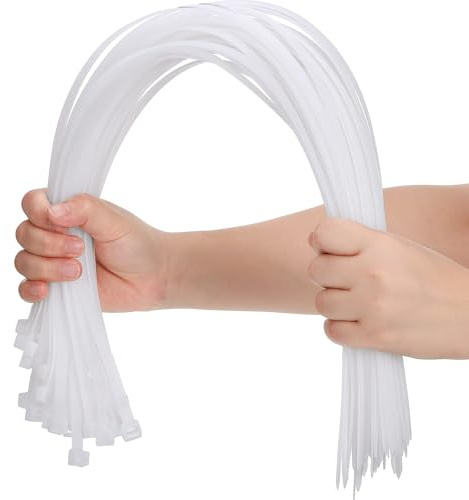 Long Cable Ties, 200 Pack Industrial Zip Ties 450mm x 5.5mm Garden Ties | Heavy Duty Plastic Tie Wraps, Self-Locking for Home, Office, Cable Management and DIY