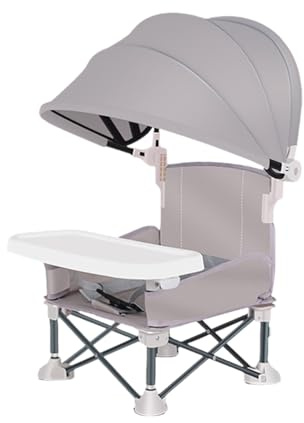 Faltbarer Esszimmerstuhl für Babys, tragbarer Kleinkind-Reisesitz mit Esstablett, Baby-Klappstuhl mit Baldachin, für Outdoor, Zuhause, Rasen, Camping, Reisen, Picknick