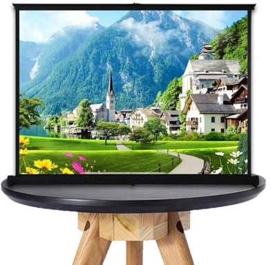 Portable Projector Screen with Stand, Projector Screen Portable Floor Standing Fold-Out Roll-Up Manual, Lightweight and Retractable, Home Theater Little Screen, Outdoor Projector Screen(50in/4:3)