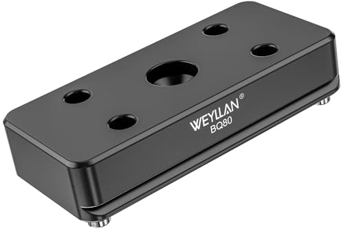 WEYLLAN BQ80 Quick Release Plate, Arca Swiss Saddle Mount Plate for BOG DeathGrip Tripod, Saddle Conversion ARCA Mount, with 3/8'' Threaded Hole, for Tripod, Monopod, Ballhead
