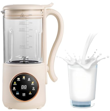Soy Milk Maker Machine Nut Milk Maker, 8 In 1 Automatic Nut Milk Maker with Delay Start, Auto Clean, Keep Warm, for Oat, Almond, Coconut & Plant-based Milks