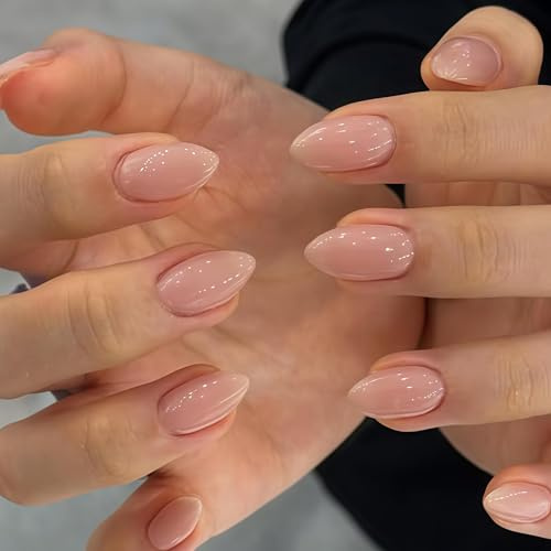 KQueenest 30 Stück Nude Kurze Mandel Gel Press-On Nails
