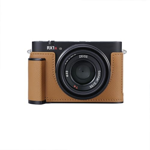 SIUTATDSH Camera Half Case for Sony Cyber-shot rx1riii rx1r3, Vintage Metal Genuine Leather Instant Camera Protective Cases for Sony rx1m3 Stylish Portable Shockproof (Brown)