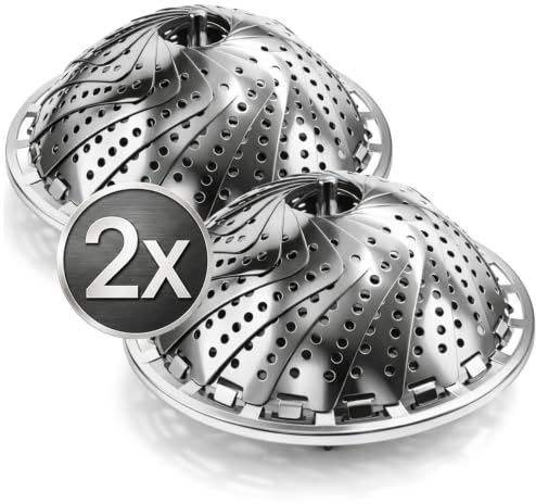 com-four® 2x accesorio vaporera de acero inoxidable para ollas