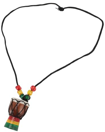 Eujgoov Djembe-Trommel-Halskette, Mini-Anhänger aus Holz, Einzigartiger Afrikanischer Schmuck für Musikliebhaber, Perfektes Accessoire für Jugendliche und Erwachsene