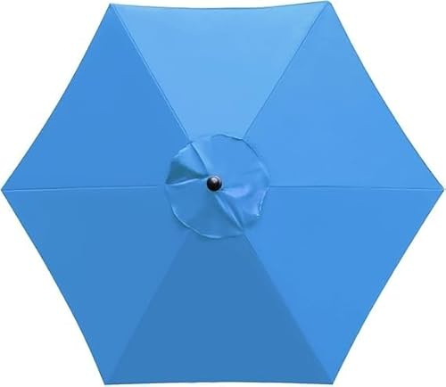 Telo di Ricambio per Ombrellone Impermeabile Anti-UV 2m 2.5m 3m 3.5m 4m 6/8 Stecche per Giardino Terrazza Spiaggia Piscina Balcone Cortile(Blue,7.5ft/2.15m(6Ribs))