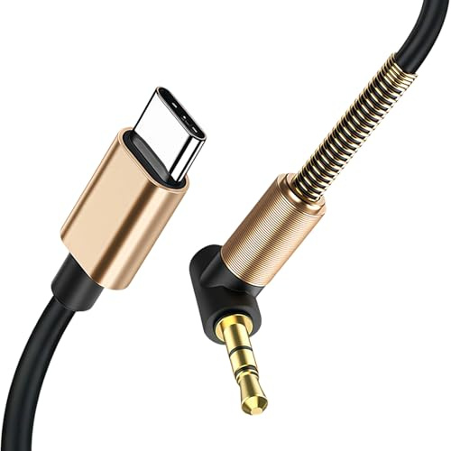 Solisara 2PCS USB C to 3.5mm Jack Cable, DAC Type C to 3.5mm Right Angle | Headphone Audio Adapter Hi-Fi Stereo PVC USB C to Aux TRS Car Stereo Cord for Phone Tablet Laptop Speakers (3.3FT/1M)