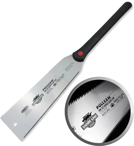 FAMEX 5510 Profi Japansäge Ryoba - Japanische Zugsäge - Doppel Feinschnittsäge mit 2 verschiedenen Zahnungen - Feinsäge Holzsäge Handsäge