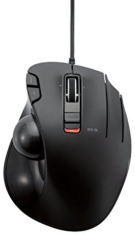 Elecom EX-G styrkulsmus, 2,4 GHz trådlös, tumkontroll, ergonomisk design, funktionell 4-knappar, 32 mm boll, Windows11, macOS (M-XT2URBK)