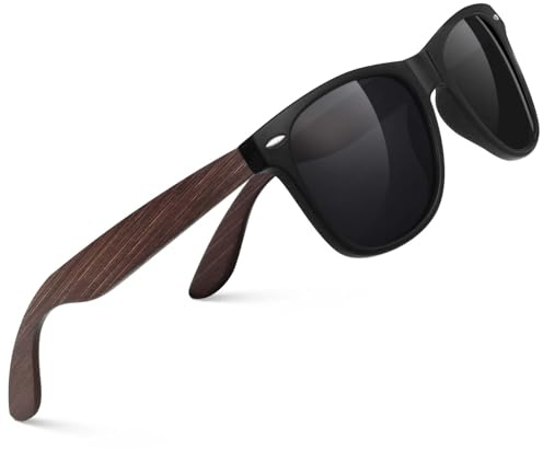 CGID Sonnenbrille Herren Damen Polarisiert Bambus Brillengläser CAT3 CE mit UV400-Schutz für Angeln Fahren