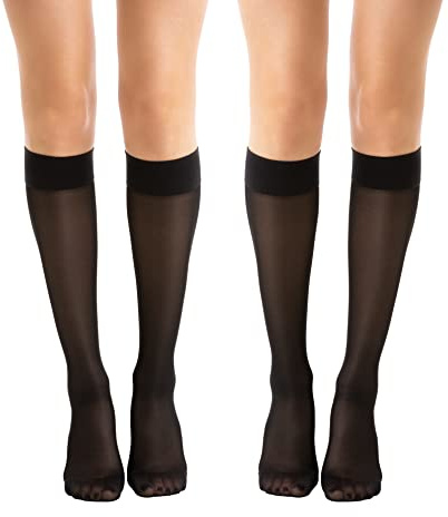 Relaxsan Basic 850 (2 Pares - Negro 1/S) Medias a la rodilla 140 Den compresión graduada 18-22 mmHg