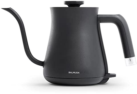 BALMUDA The Kettle | Electric Gooseneck Kettle | Lightweight | Stainless Steel | 0.6L (20fl oz) Capacity | Neon Light Indicator | Perfect for Tea and Coffee | US Version | Black