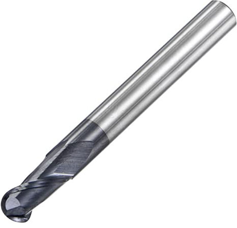uxcell Ball Nose End Mill 3mm Tip Radius Solid Carbide AlTiSin Coated CNC Router Bits 2 Flute Spiral Milling Cutter HRC45 with 6mm Shank 75mm (3-inch) Length