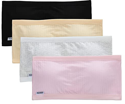 4 Stücke Trägerlos Kinder Mädchen Bralette Ungepolstert Bandeau BH,Mädchen Trainings-BHs Atmungsaktive Unterwäsche Baumwolle Sport Bandeau-BH Trägerlos Bralette Top Klassische BH für 8-16 Jahre Kinder