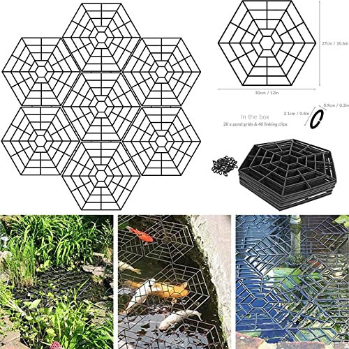 Yorkshire Homeware Interlocking Connectable Pond & Fish Black Guard Protector Plastic Floating Net Rings Protective Covers Net Protector Floating Heron Deterrent Protection Guards (Pack Of 60)