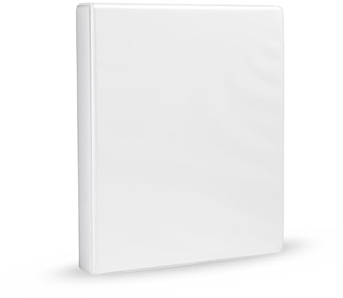 Amazon Basics 3-Ring Binder, 1-Inch, Customizable, with Pockets for Organization, White, 1-Pack