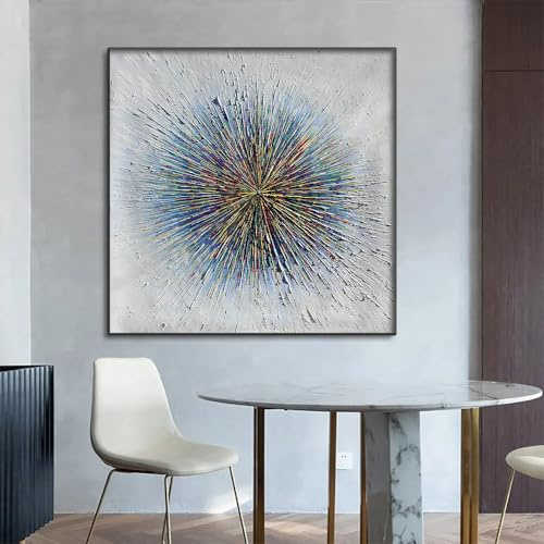 Belunara® Ölgemälde auf Leinwand Kosmische Explosion - Abstrakte Bilder Leinwand - Ölbilder auf Leinwand handgemalt - Leinwandbild Abstrakt - Bilder abstrakt modern