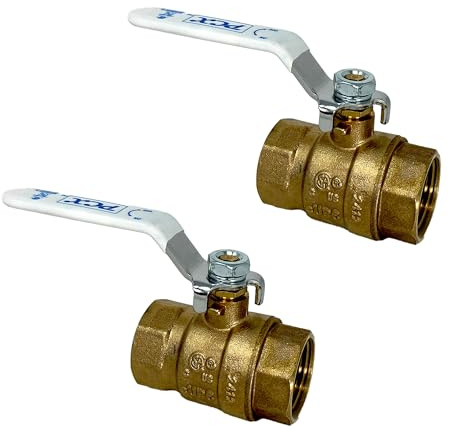 PROCURU 2-Pack 3/4-Inch FIP Female NPT Threaded (FxF) Heavy Duty Brass Ball Valve, Full Port, 600 WOG, Certified Safe (3BT075-2P)