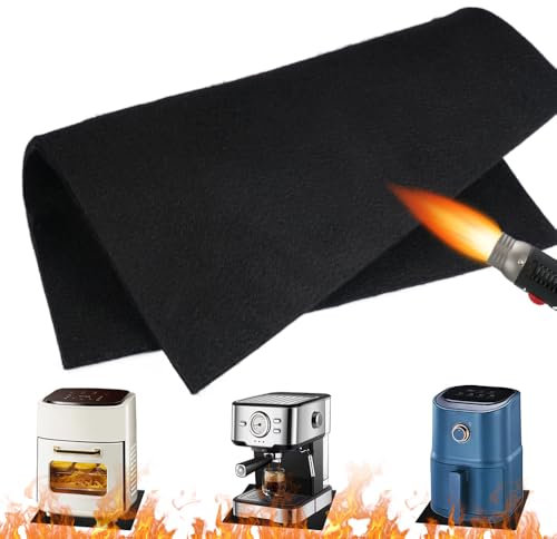 30x30cm Alfombra Chimenea Ignifuga, 6mm Placa Ignífuga, Negro Manta Ignifuga, Manta Ignifuga Soldadura, Resistente Al Calor hasta 1000 °C, Manta No Inflamable para Estufa, Lavavajillas, Soldadores