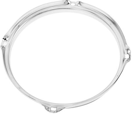 Aro de Tom de 8 Pulgadas 4 Agujeros, Metal Plata | Actuaciones y Directos, Compatibilidad, Montaje Seguro, Sonido Mejorado, Diseño Elegante Negro