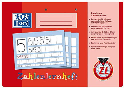 Oxford 100050304 Zahlenlernheft, A4 quer, ZL, 16, robuster, abwischbarer Deckel